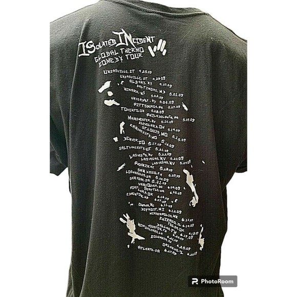 Dane Cook 2009 Isolated Incident Global Thermo Comedy Tour Black T-Shirt 2XL - Picture 3 of 5